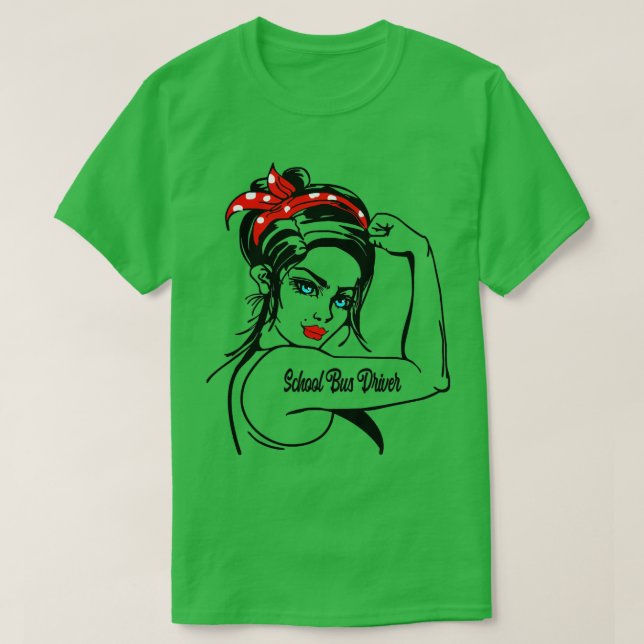 Camiseta Rosie, Controladora de Barramento Escolar Feminina (Frente do Design)