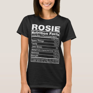 Camiseta Rosie Nutrition Facts Rosie Name Birthday Shirt