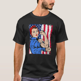 Camiseta Rosie O Ribeirão Feminista Patriótico EUA Bandeira