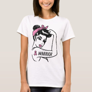Camiseta Rosie Riveter Riveter Cancer Mulheres Rosa