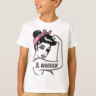 Camiseta Rosie Riveter Riveter Cancer Mulheres Rosa