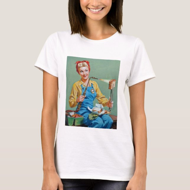 Camiseta Rosie the Riveter faz queijo torrado (Frente)