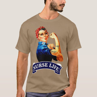 Camiseta Rosie the Riveter Vintage Retro Nurse Life RN Gif