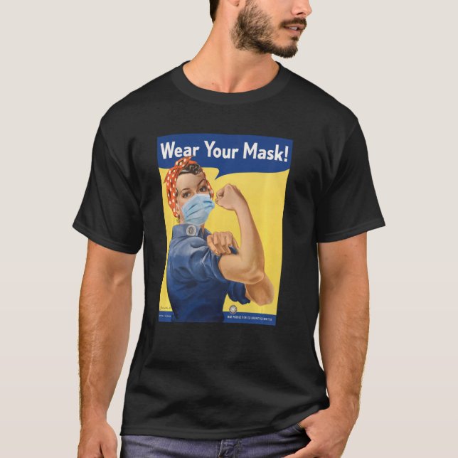 Camiseta Rosie, Vista Sua Máscara De Máscara Para As Mães (Frente)
