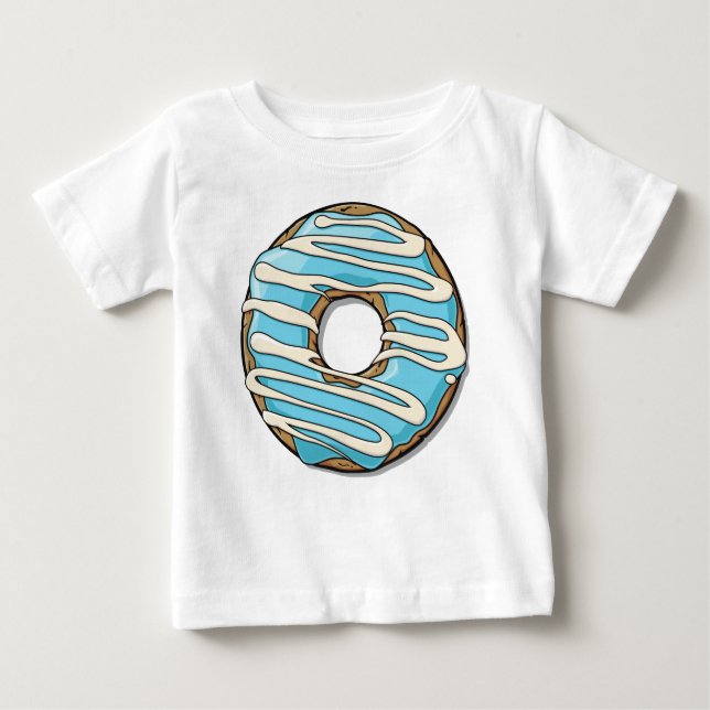 Camiseta Rosquinha Azul, Noz, Icagem, Glacé, Vidro (Frente)