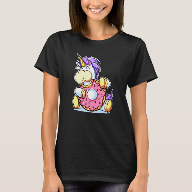 Camiseta Rosquinha De Alimentação Do Unicórnio Para A Paste (Frente)