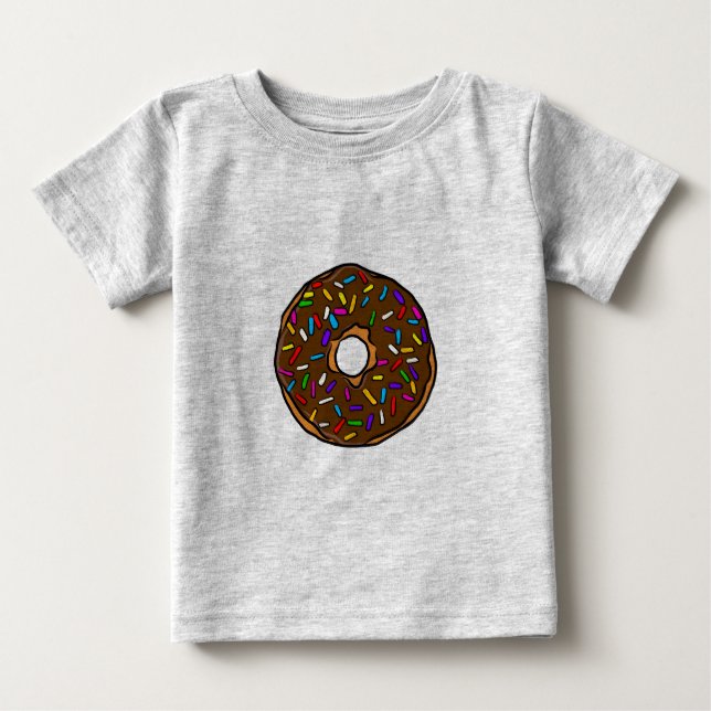 Camiseta Rosquinha de chocolate Arco-íris Coloridos Espelho (Frente)