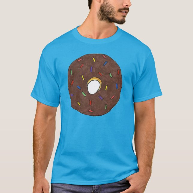 Camiseta Rosquinha de chocolate Rosquinhas de noz borrifada (Frente)