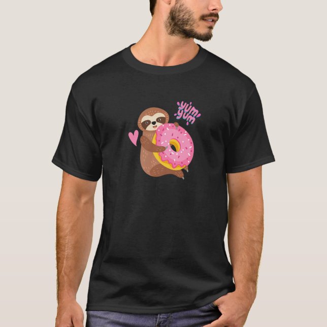 Camiseta Rosquinha de Comida Lenta, Cor-de-rosa, para mulhe (Frente)