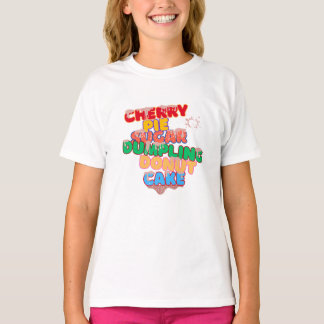 Camiseta rosquinha de torta de cereja de confeitos açucarad