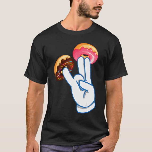 Camiseta Rosquinha Dois, Homens Rosa Choques Mulheres (Frente)