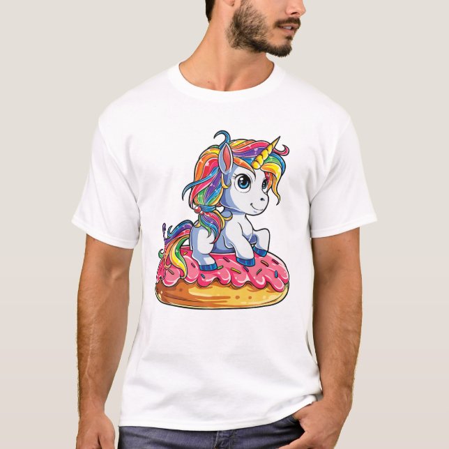 Camiseta Rosquinha Doughnicorn Squad Rainbow (Frente)