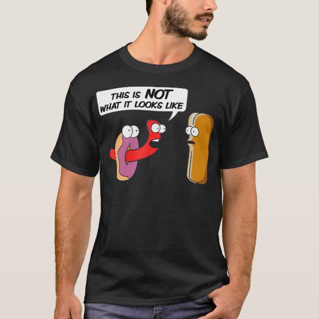 Camiseta Rosquinha engraçada de cachorro-quente do Comida N (Frente)