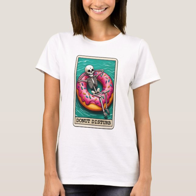 Camiseta Rosquinha Engraçada Disturção Skeleton Tarot (Frente)