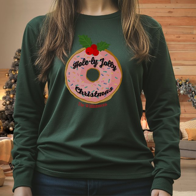 Camiseta Rosquinha Engraçada Natal Wreath Personalize (Criador carregado)