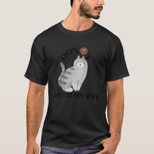 Camiseta Rosquinha Engraçada Toque Meu Gato Dobra Sarcástic