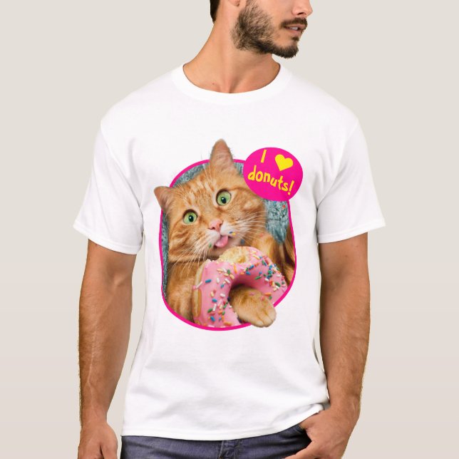 Camiseta Rosquinha para alimentação de gatos (Frente)