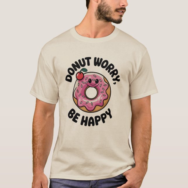 Camiseta Rosquinha Preocupada, Seja feliz (Frente)
