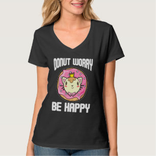 Camiseta Rosquinha Preocupada Seja Feliz Comida de Vidro Bo