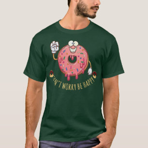 Camiseta Rosquinha Preocupada Ser Feliz Rosquinha Engraçado