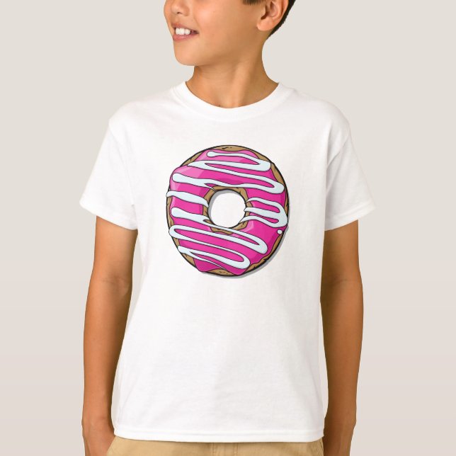 Camiseta Rosquinha rosa, donut, gelo, Glacé, vidro (Frente)