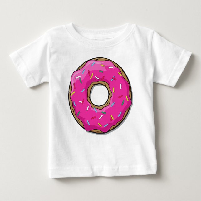 Camiseta Rosquinha Rosa, Nozes, Ícos, Prensas, Glacé (Frente)