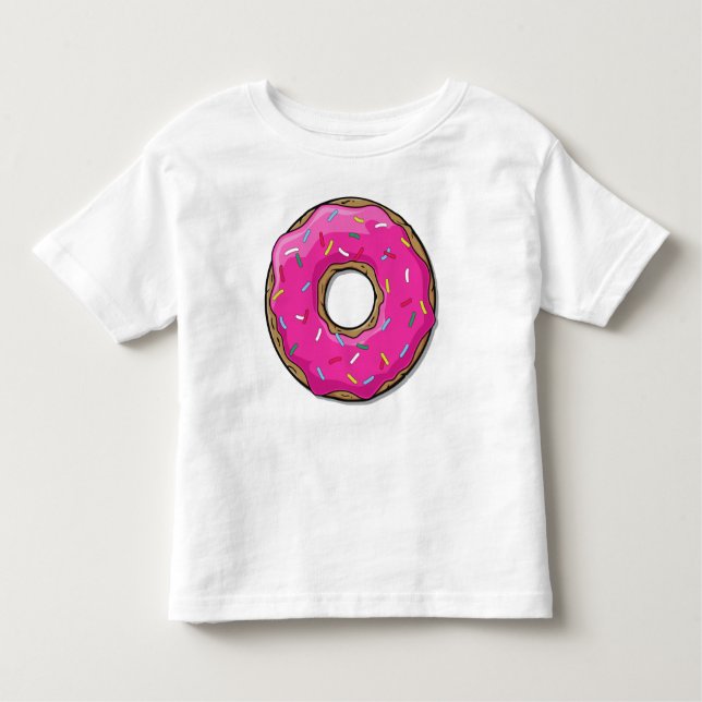Camiseta Rosquinha Rosa, Nozes, Ícos, Prensas, Glacé (Frente)