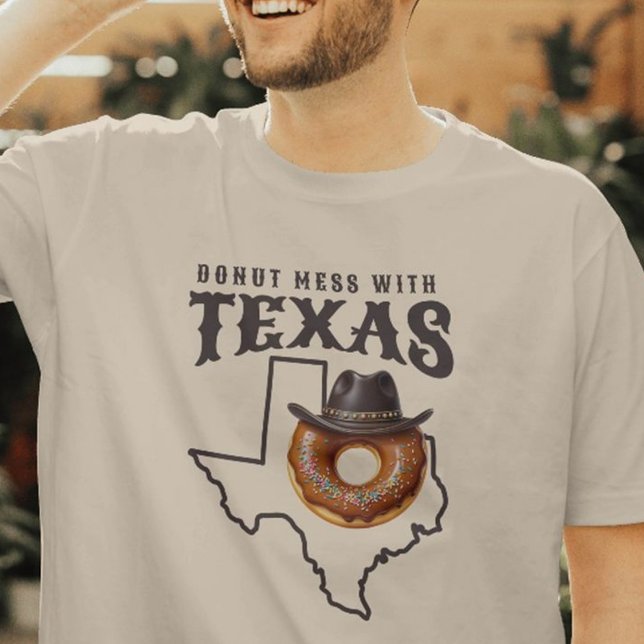 Camiseta Rosquinha russa Mess no Texas (Rustic Donut Mess with Texas T-Shirt)