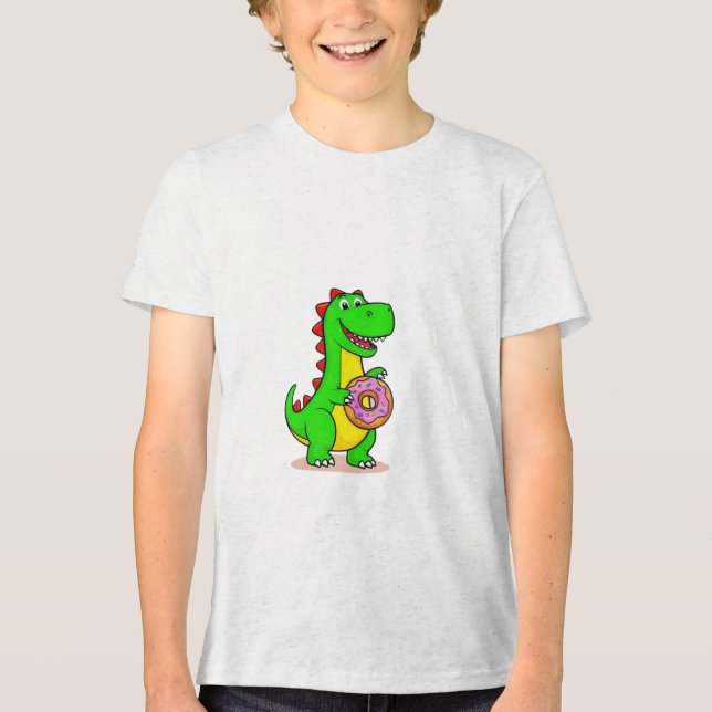 Camiseta Rosquinha-Saurus Rex - Dinossauro Cinto com Rosqui (Frente)