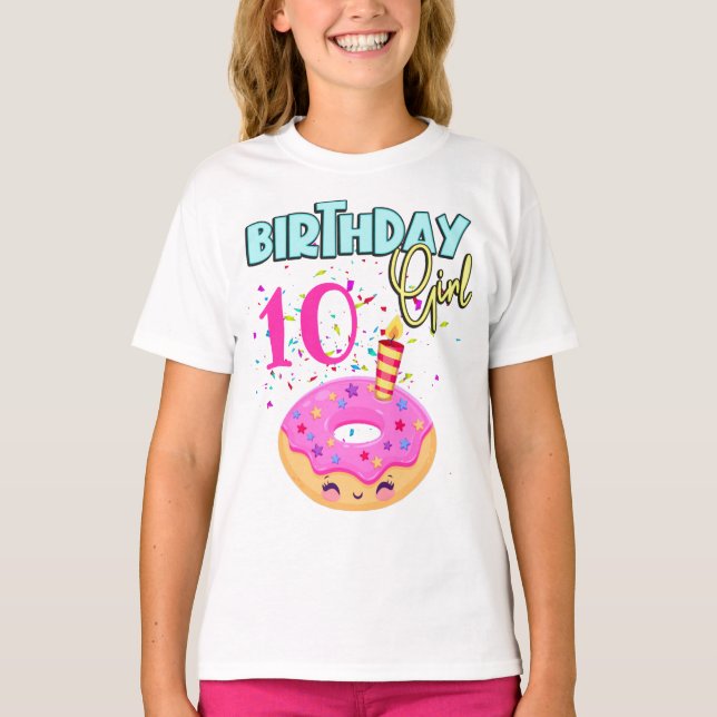 Camiseta Rosquinha Sprinkler Birthday Girl Party Theme Tchi (Frente)