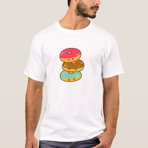 Camiseta Rosquinhas de desenho empilhadas com expressões re