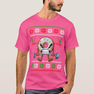Camiseta Rosquinhas de Natal Levantando Barbelas Pesam Sobr