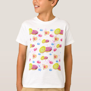 Camiseta Rosquinhas doces com padrão de vidros colorido