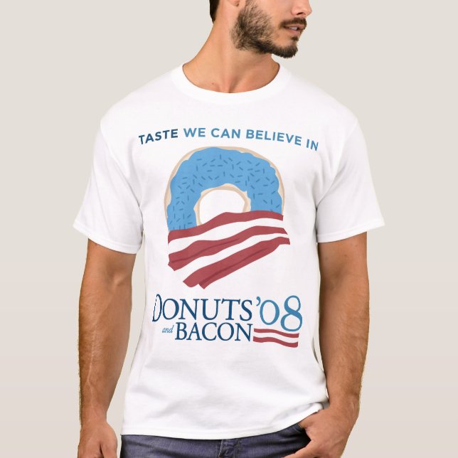 Camiseta Rosquinhas e bacon: Gosto que nós podemos (Frente)