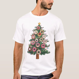 Camiseta Rosquinhas Engraçadas Árvore de Natal Luzes Xmas P