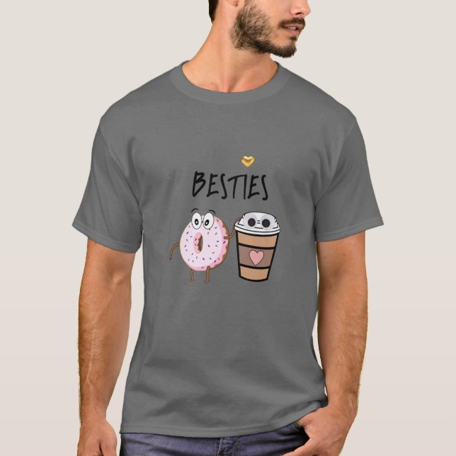 Camiseta Rosquinhas Engraçadas E Humor De Café Melhores Ami (Frente)