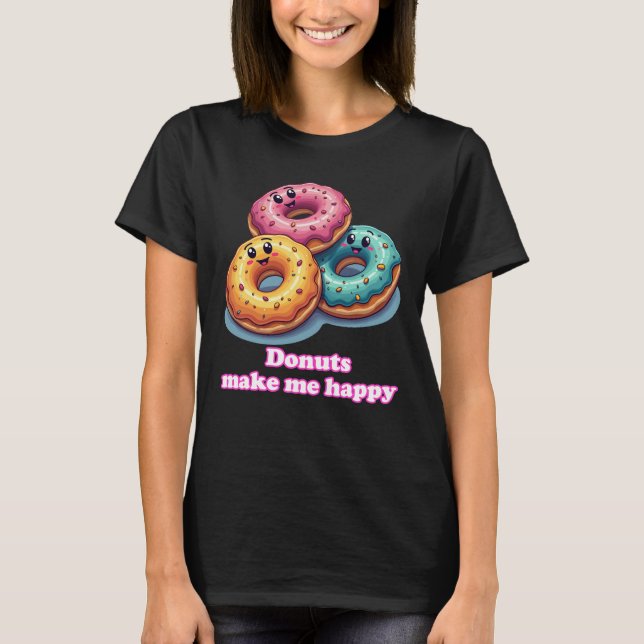 Camiseta Rosquinhas Sorridentes Me Fazem Feliz Tee Foodie (Frente)