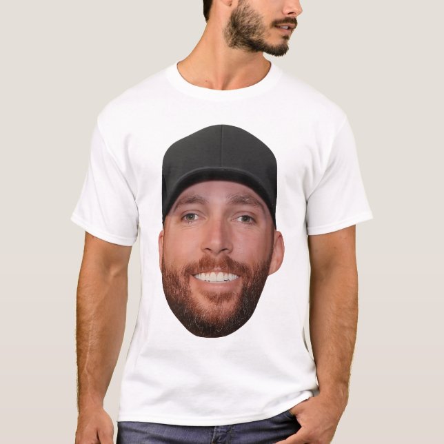 Camiseta Ross Chastain Beard Big Head - NASCAR Fan Meme (Frente)