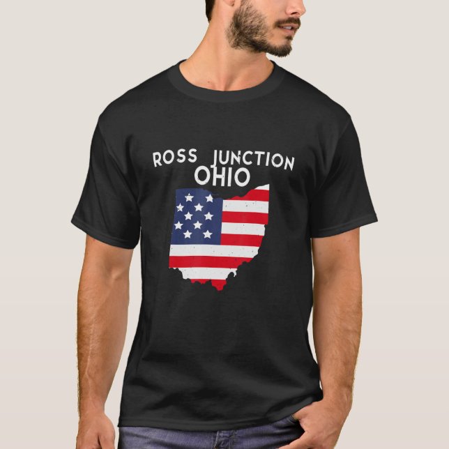 Camiseta Ross e Mingo Junction Ohio EUA State America Tra (Frente)