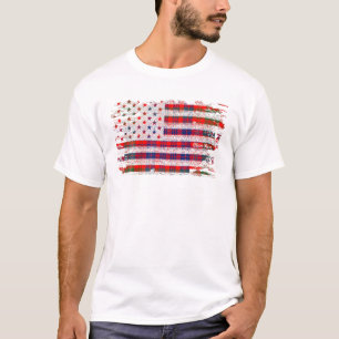 Camiseta Ross Surname American Flag Clan Tartan