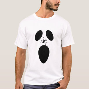 Camiseta Rosto Assustador Branco e Preto do Halloween