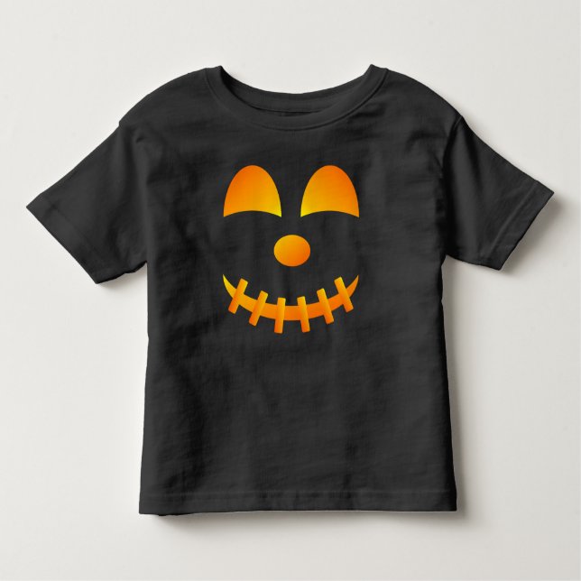Camiseta Rosto Bonito de Halloween Jack-o'-lanterno (Frente)