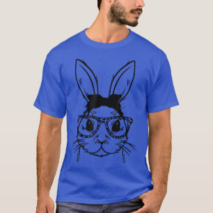 Camiseta Rosto Bonito Óculos De Coelho Coelho Menina Feliz 