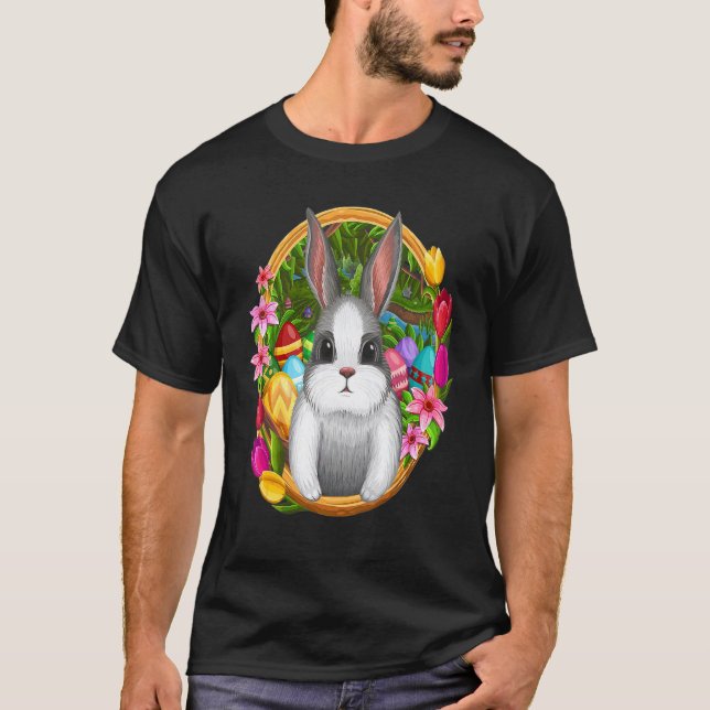 Camiseta Rosto Branco Arco Leopardo Torneiras Dia da Páscoa (Frente)
