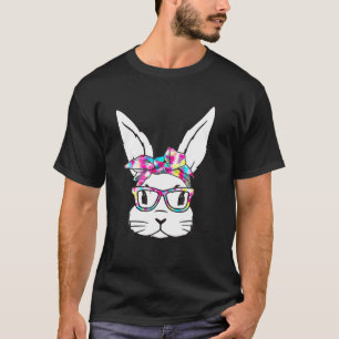Camiseta Rosto Coelhinho Com Óculos De Sol Dia De Páscoa Pa