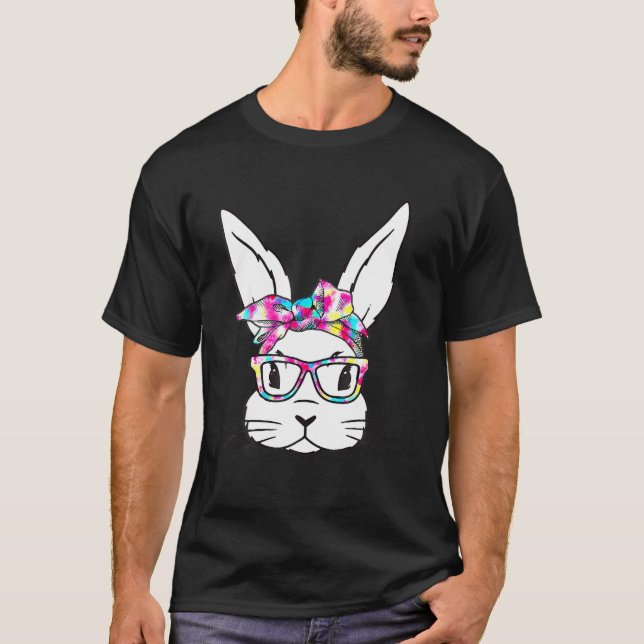 Camiseta Rosto Coelhinho Com Óculos De Sol Dia De Páscoa Pa (Frente)