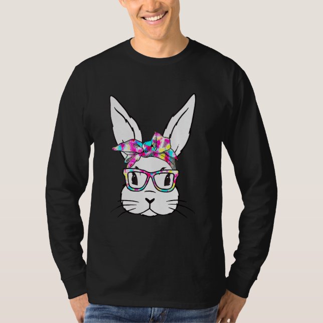 Camiseta Rosto Coelhinho Com Óculos De Sol Dia De Páscoa Pa (Frente)
