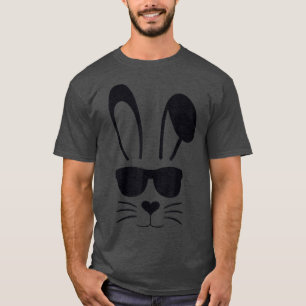 Camiseta Rosto Coelho Com Óculos De Sol Para Meninos Crianç