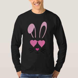 Camiseta Rosto Coelho Com Óculos De Sol Para Meninos Crianç