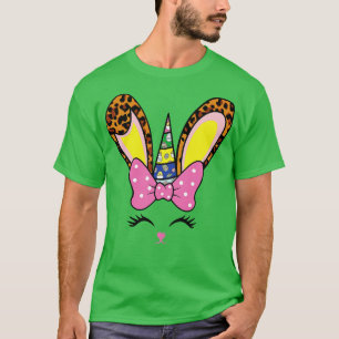 Camiseta Rosto Coelho Glóbulos Leopardo Boca Goma Páscoa Di